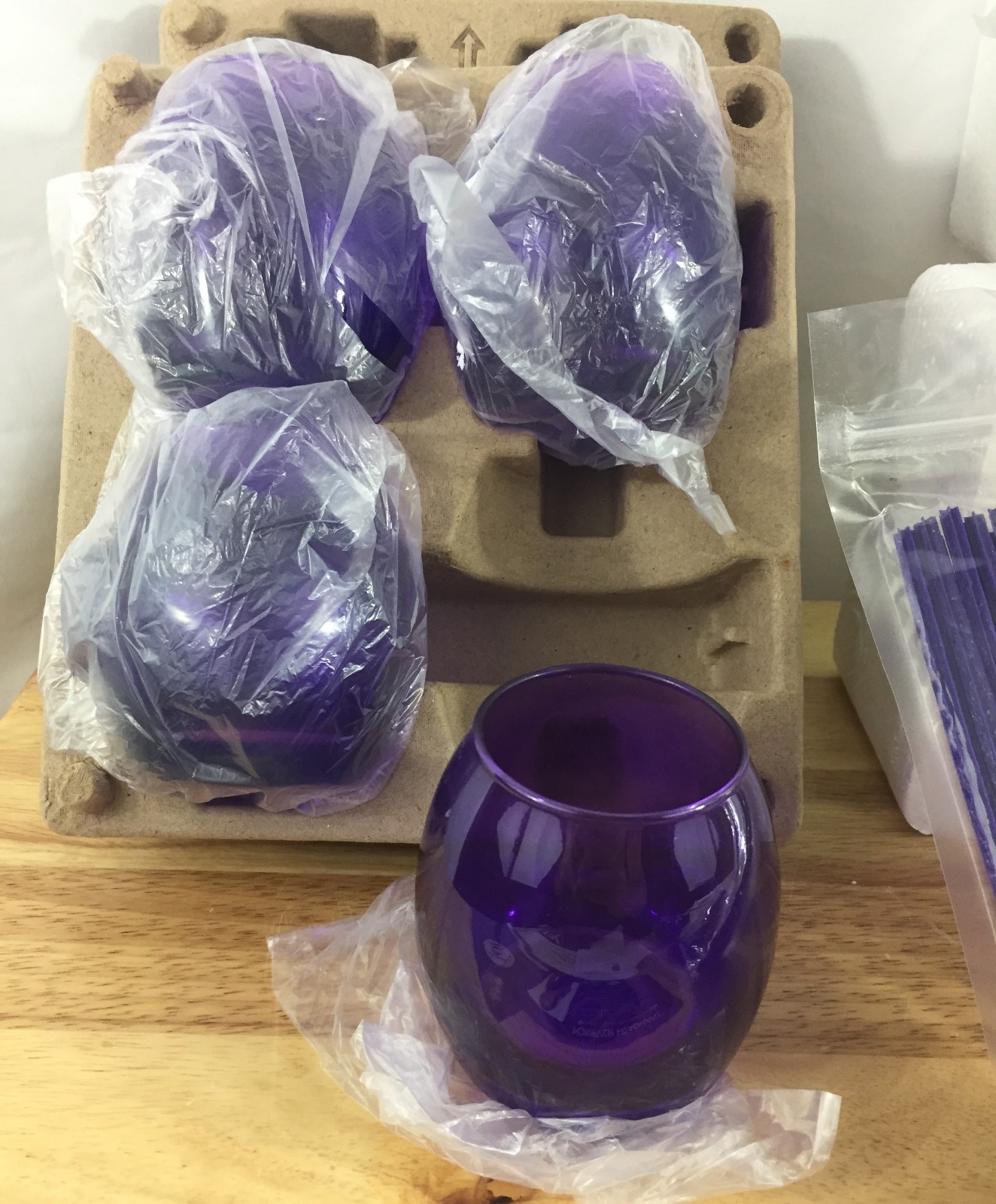 New Joy Mangano 92 Pc Forever Fragrant Heart Warmer & Sticks - PURPLE Color RARE