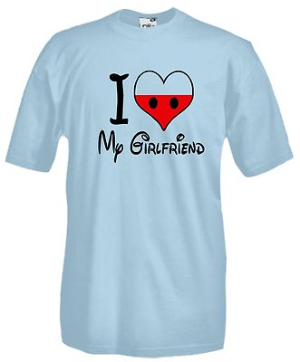 T-Shirt Fun J665  I love my Girlfriend Amore Ragazza Love Cuore Heart