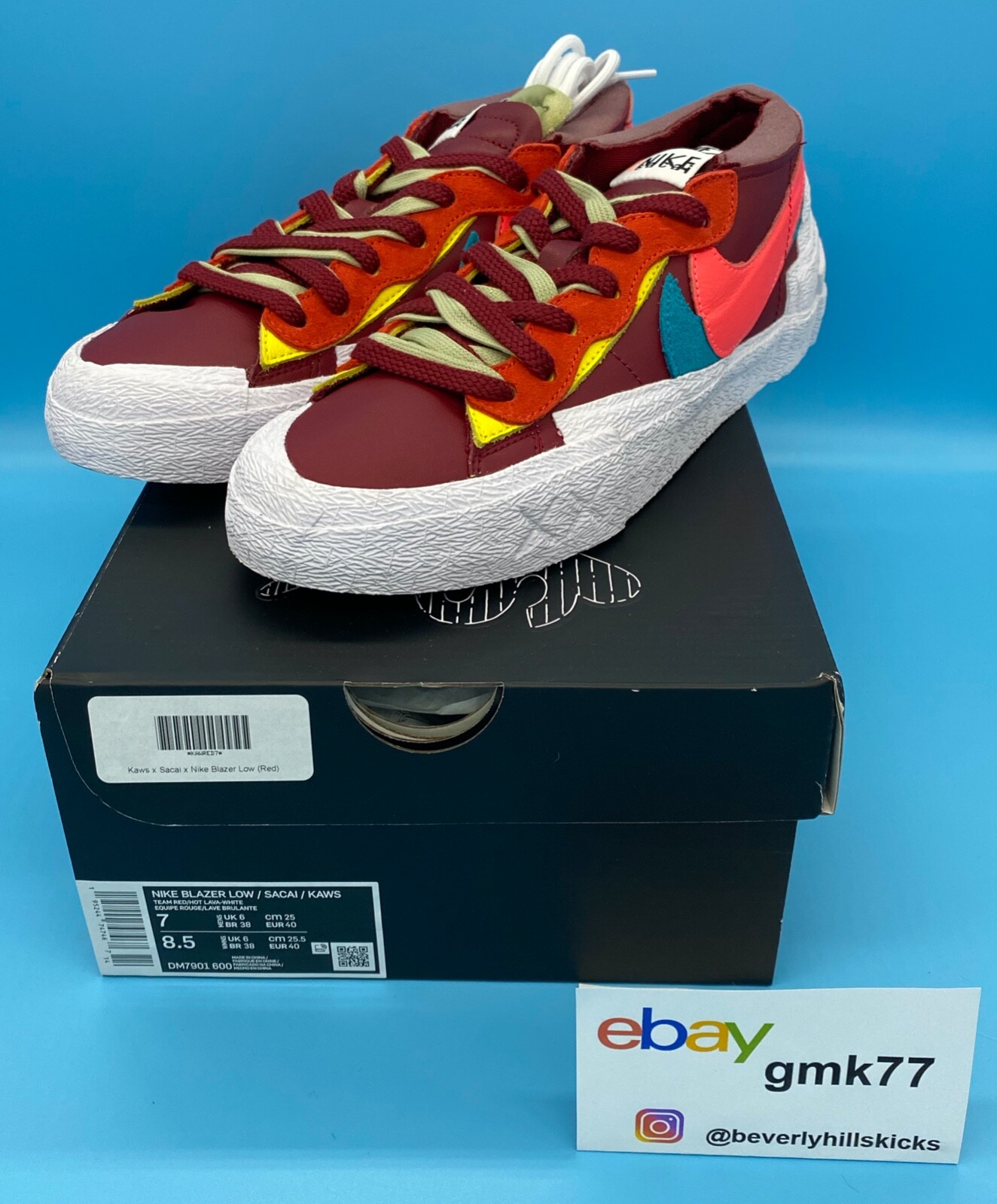 KAWS Sacai Nike Blazer Low Team Red DM7901-600 Brand New KAWS Sacai Nike Blazer Low Team Red DM7901-600 Brand New