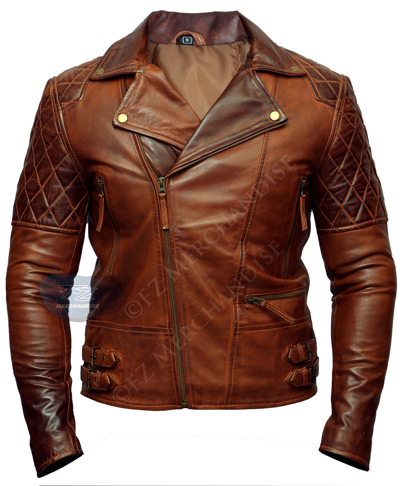 本革vintage brown leather jacket Vintage 80s Ortov Leather Bomber Motorcycle Jacket , 80s