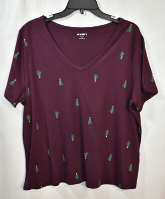 Old Navy T-Shirt   Size XL Christmas  Tree  Short Sleeve Women's New