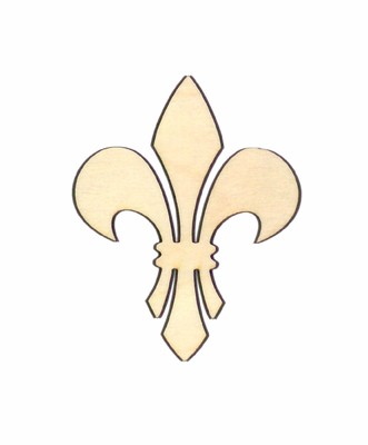 Desiree Fleur-De-Lis Unfinished Wood Shape Cut Out DF4128 Lindahl Woodcrafts  