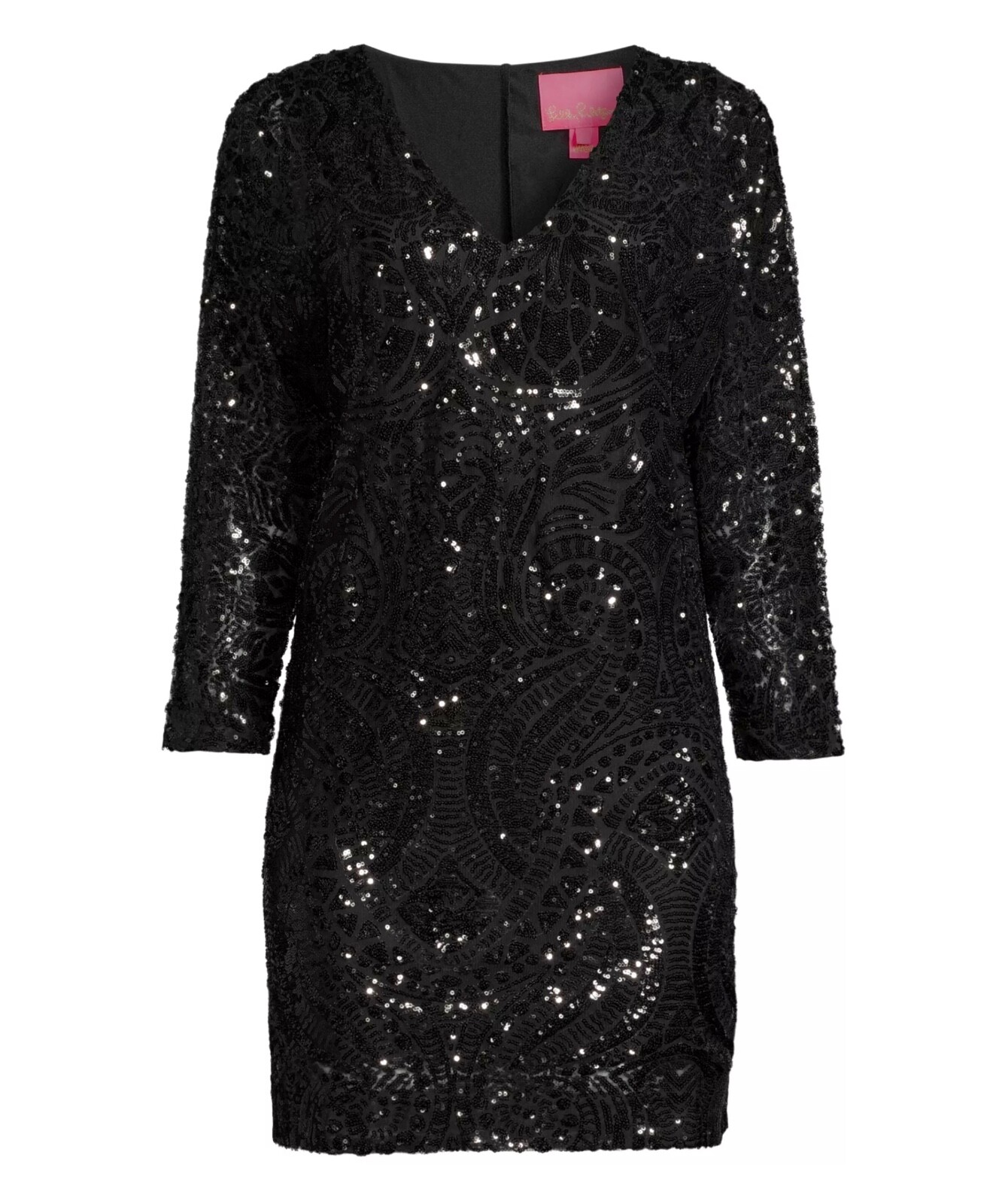 Pre-owned Lilly Pulitzer Leclair Dress Onyx Sequin Sea Swirl Mesh Size M,l,xl ❤️‍? In Black