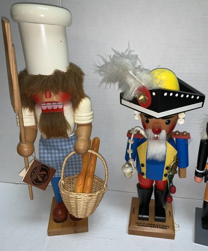 5 Steinbach Signed Erzgebirge Holzkunst Christian Vintage Nutcrackers