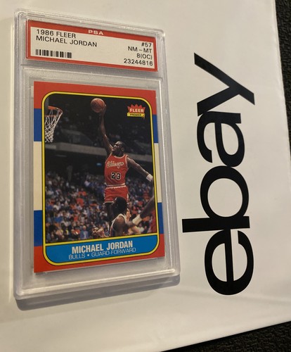 シングルカード PSA 8 1986 Fleer #57 Michael Jordan Michael Jordan ROOKIE PSA 8 (OC) Fleer 1986 Vintage Chicago