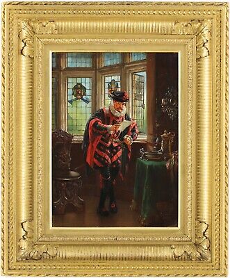 Civil War Cavalier Antique Oil Painting Sir Joseph Paton (Scottish, 1821-1901)