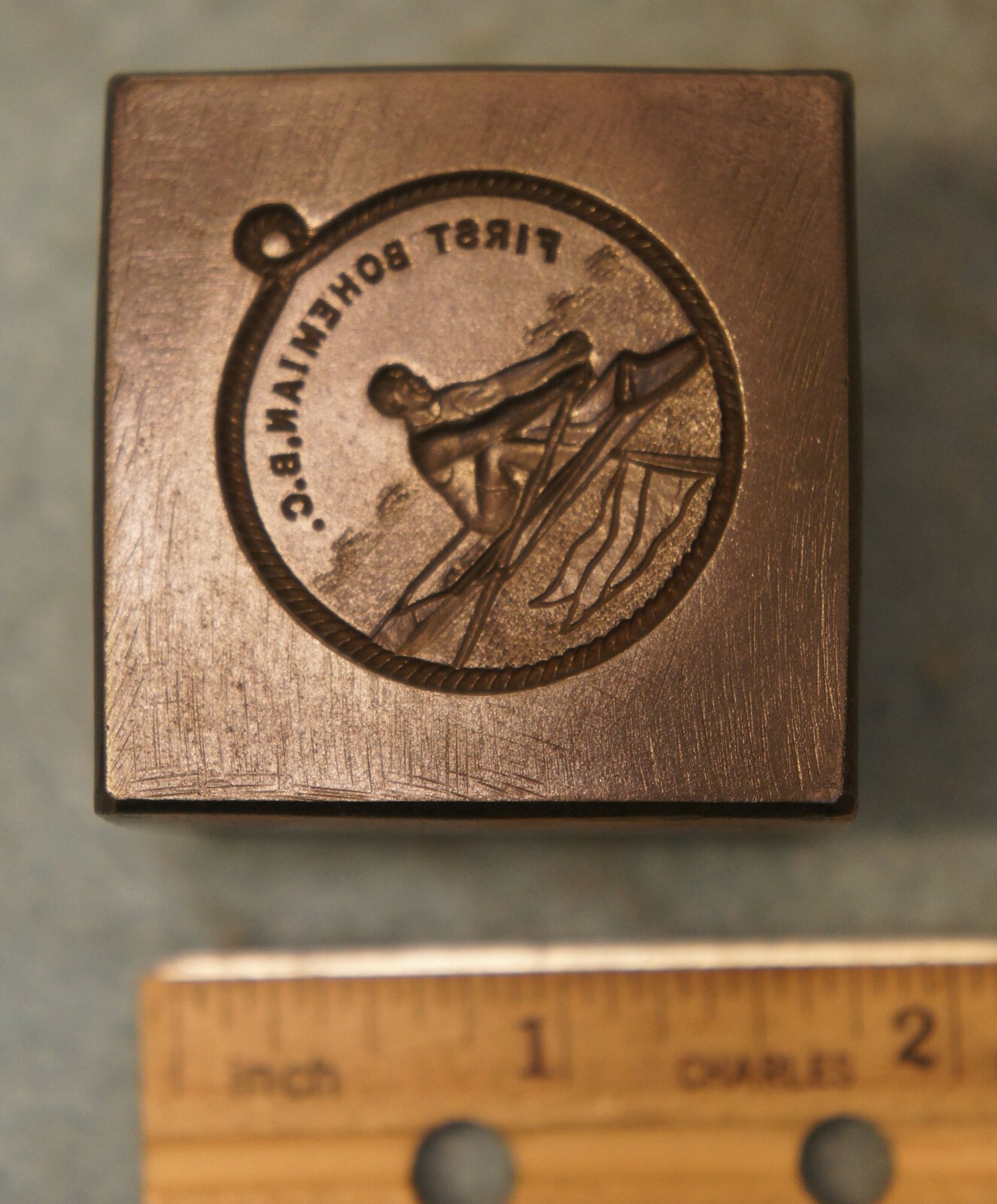 Vintage FIRST BOHEMIAN BOAT CLUB Medal STEEL STAMPING DIE Vintage FIRST BOHEMIAN BOAT CLUB Medal STEEL STAMPING DIE