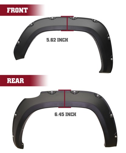 Black Fender Flare for 2016-2023 Toyota Tacoma Matte Bolt-Riveted Style Textured