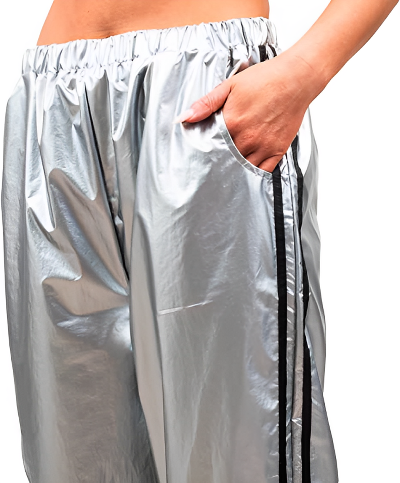 Todd and Margo Shiny Silver Workout Top and Pants Deluxe Halloween Costumes Set