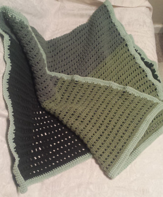 Afghan Sofa Chair Throw Handcrafted Crochet Granny Lap Blanket Vintage 64 x 34