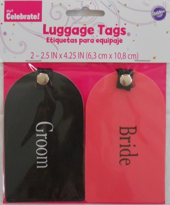 Wedding Luggage Tags Bride Groom Party Wilton 2 Piece
