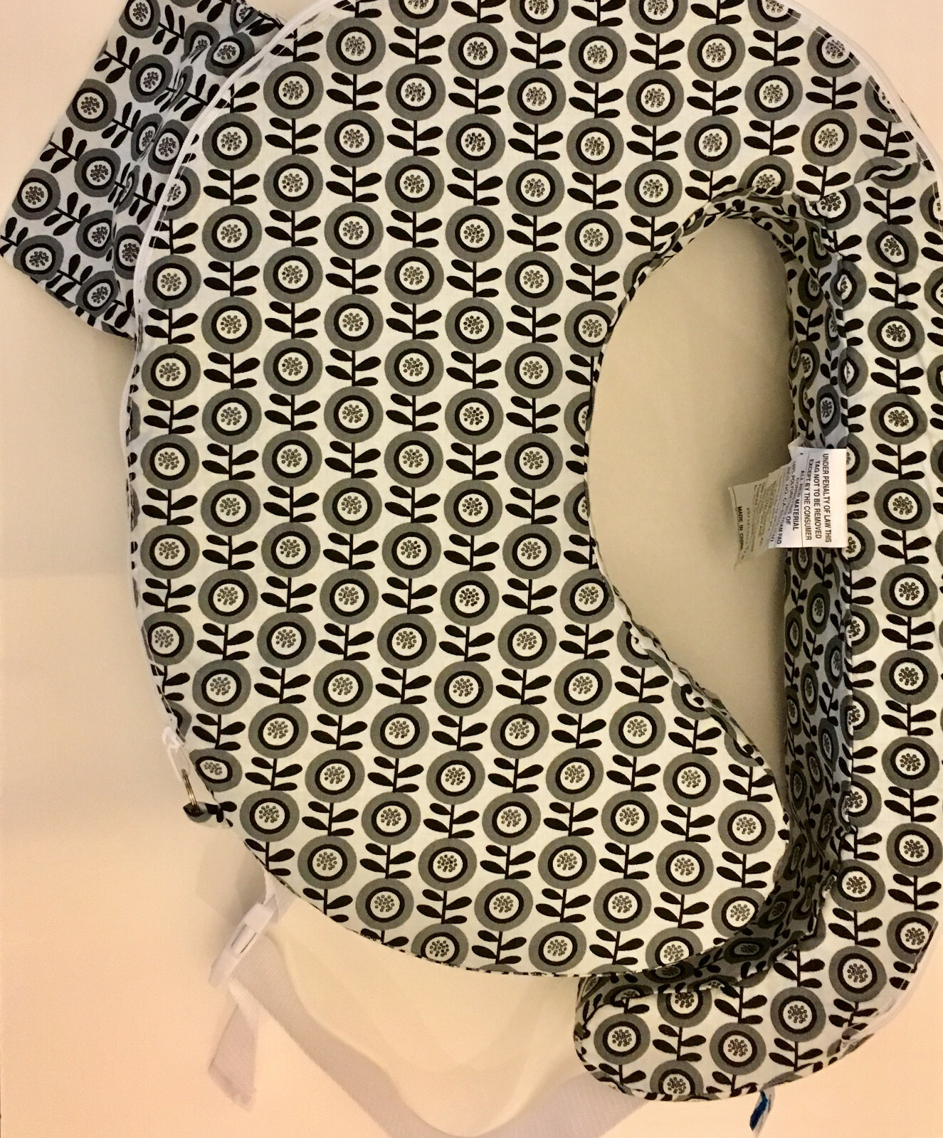 My Brest Friend Midnight Poppy Original Nursing Posture Pillow - Gray/Black