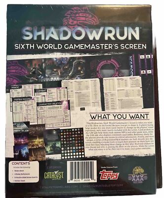 Shadowrun Sixth World Gamemaster s Screen New Unopened 2019 Topp s 