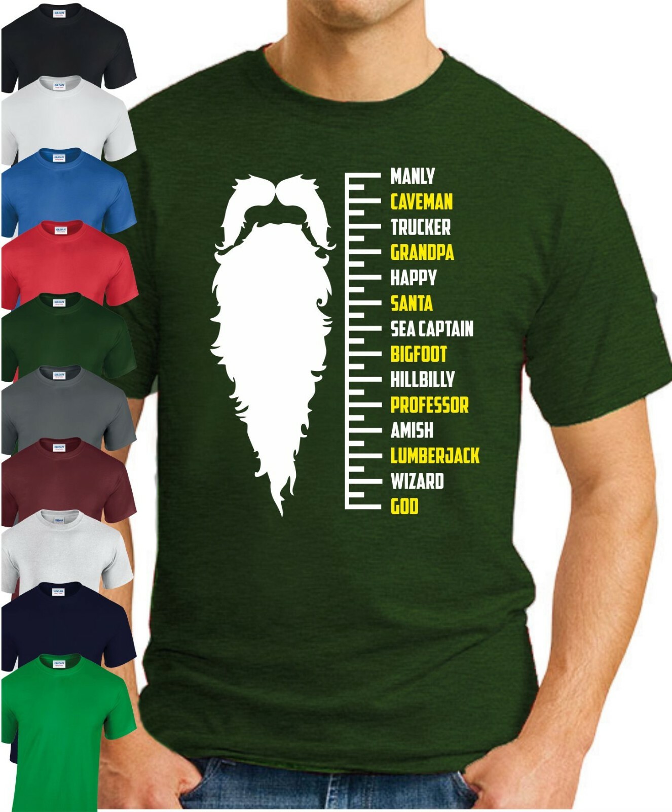 BEARD GROWTH CHART T-SHIRT \u003e Funny Slogan Novelty Mens Geeky Gift Geek  Hipster | eBay
