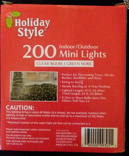 Holiday Style 200 Mini Lights Indoor/outdoor Mini Lights Decorative Lights