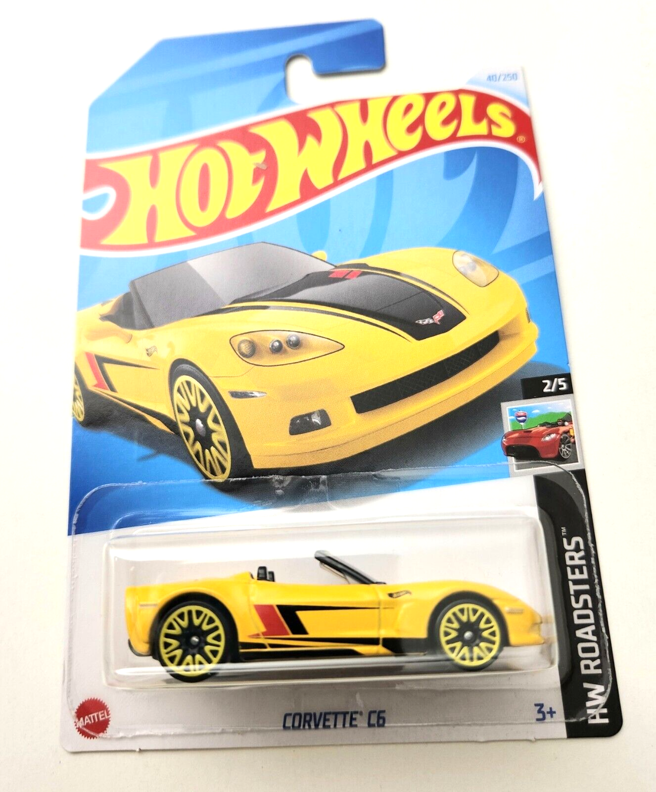 豪奢な Hot Wheels Roadsters HW 2024 - 40/250 #40 Yellow C6 Corvette ミニカー