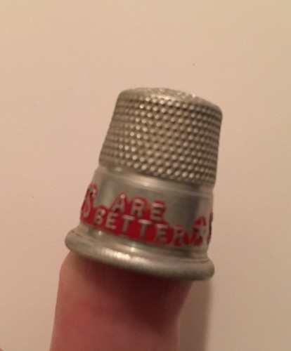 THIMBLE Advertising STAR Brand SHOES Are Better Store Vtg Antique