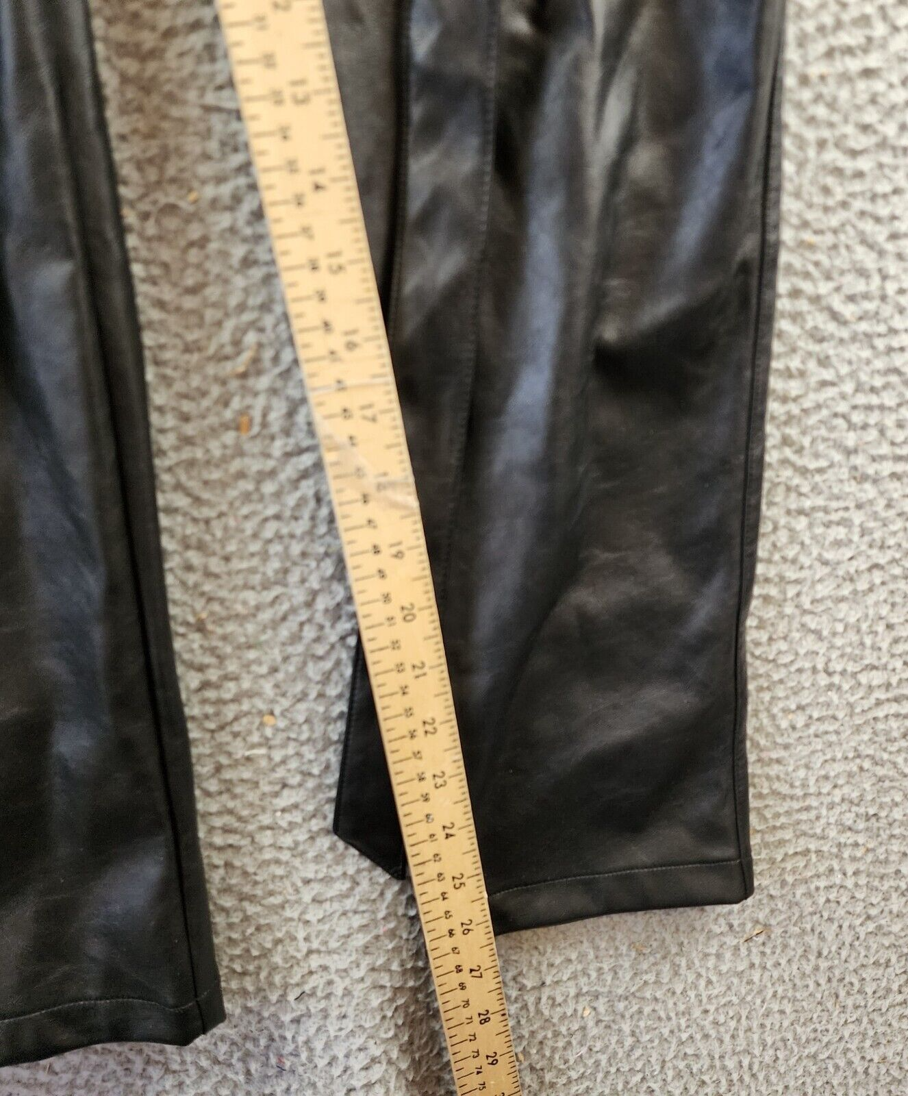 Lucy Paris Faux Leather Paperbag-Waist Pants Women's S Black Zip Fly Belt Loop - Picture 7 of 15