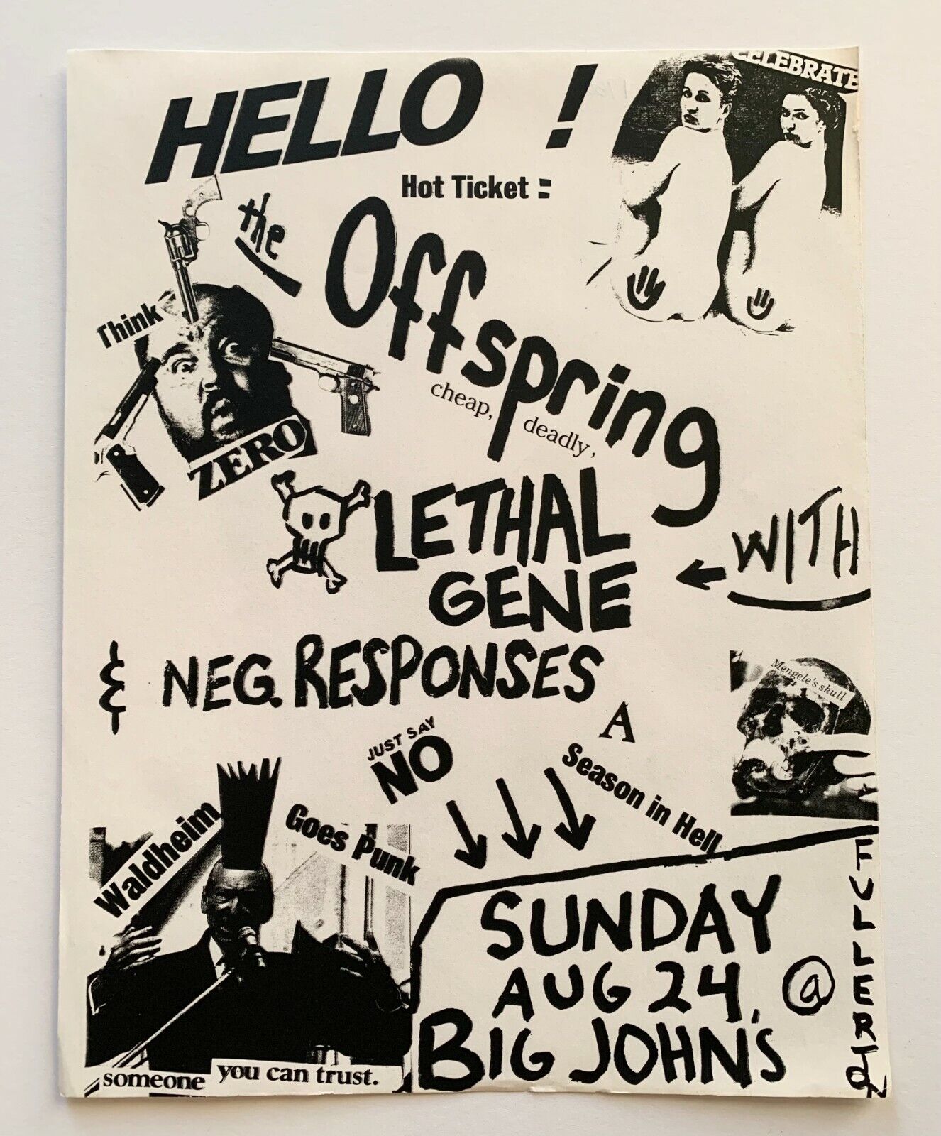 1986 The Offspring Flyer Fullerton Punk Rancid Green Day 1986 The Offspring Flyer Fullerton Punk Rancid Green Day