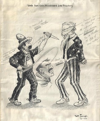 Vialibri 1917 Manuskript Politische Karikatur Von American Mexican