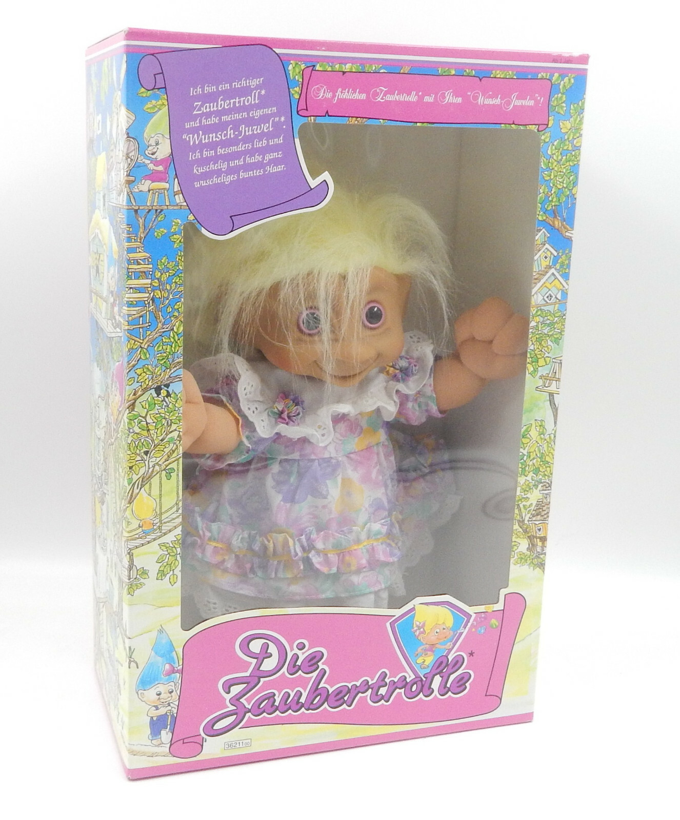 Hasbro Trolls Die Zaubertrolle u. Wunsch-Juwel vintage Puppe Doll 1992 MIB NEU