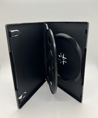 3 PCS SLIM 14MM MULTI-3 TRIPLE DVD CASES WITH DVD LOGO, BLACK, PSD54