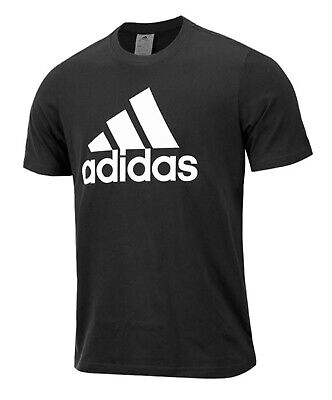 Adidas Men Big Logo SJ Shirts Training Black T-Shirt Casual Tee Jersey IC9347