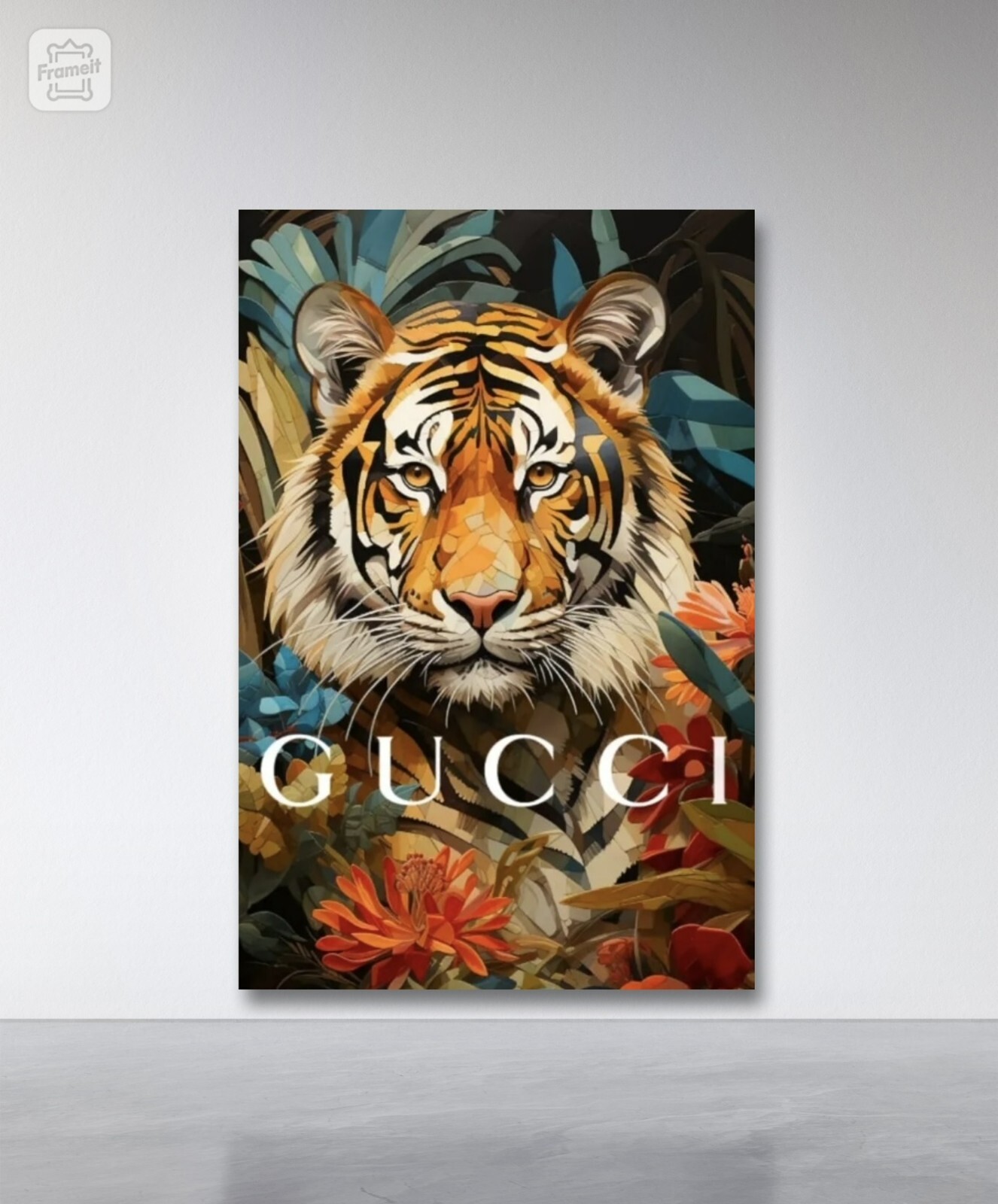ヴィンテージ ポスター　GUCCI Gucci Tiger by Fairchild Paris Canvas Wall Art 24 x 36 LARGE