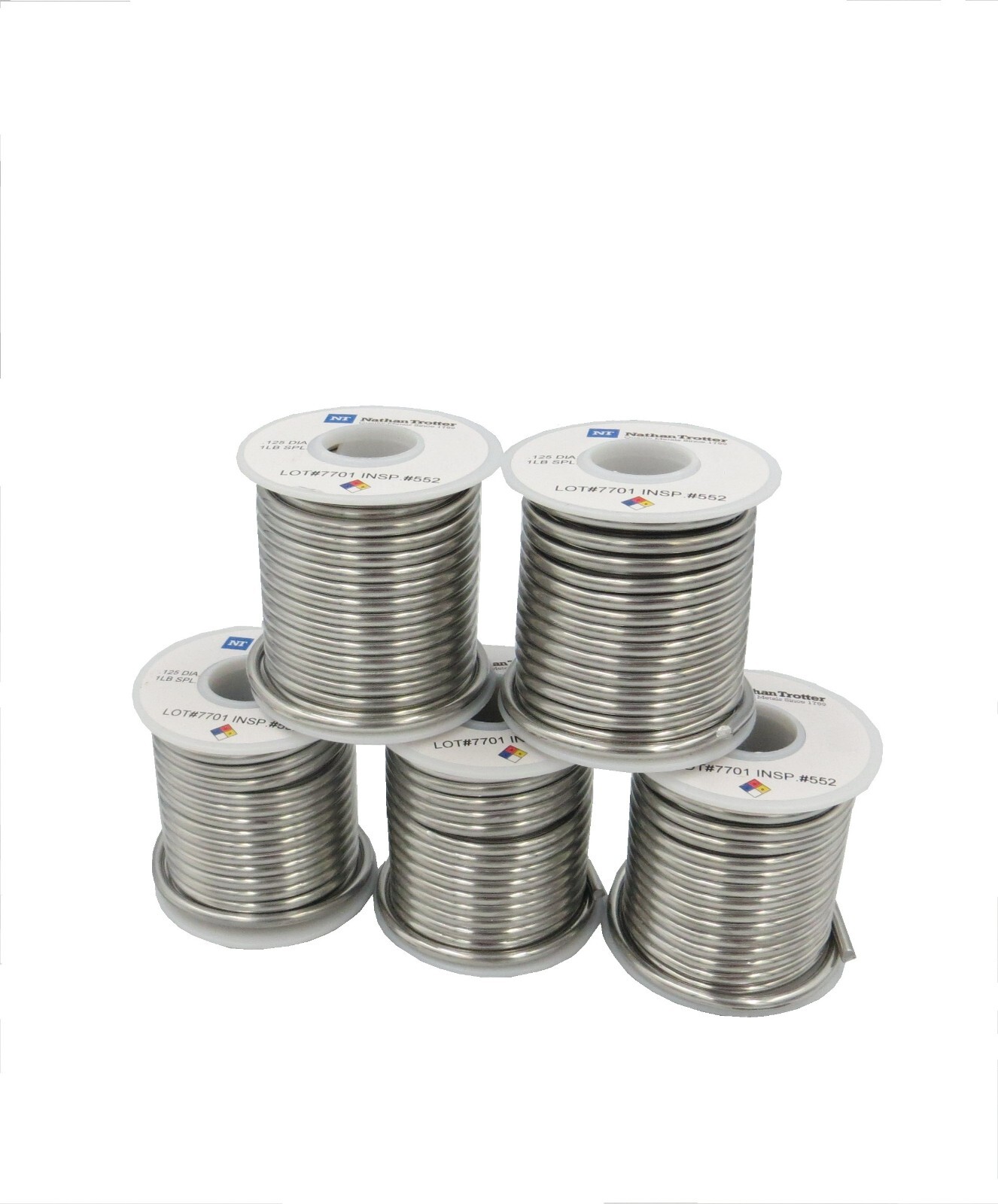 50/50 Solder for Stained Glass (5 Pack) - $17.50 ea. / .125” dia., 1 lb. spools