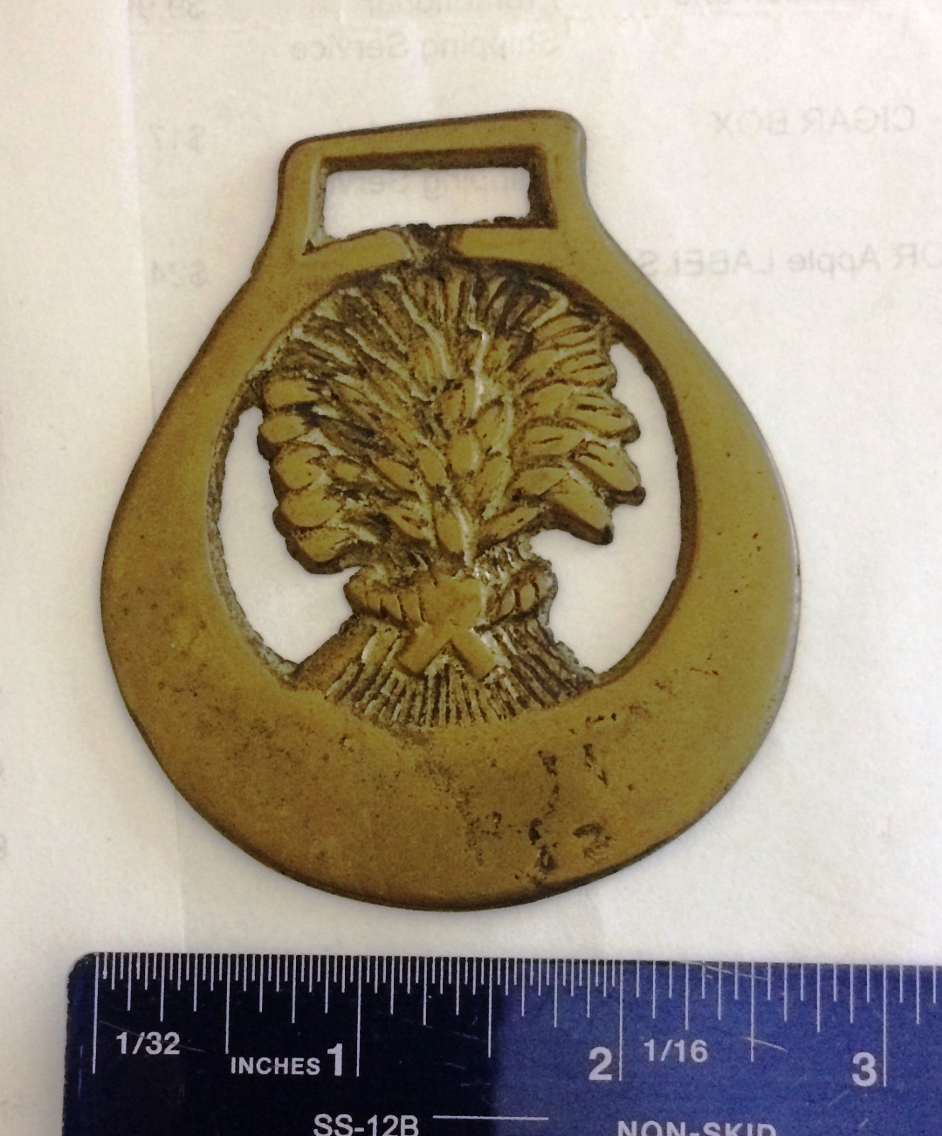 Antique English Horse Brass - Wheat Sheaf