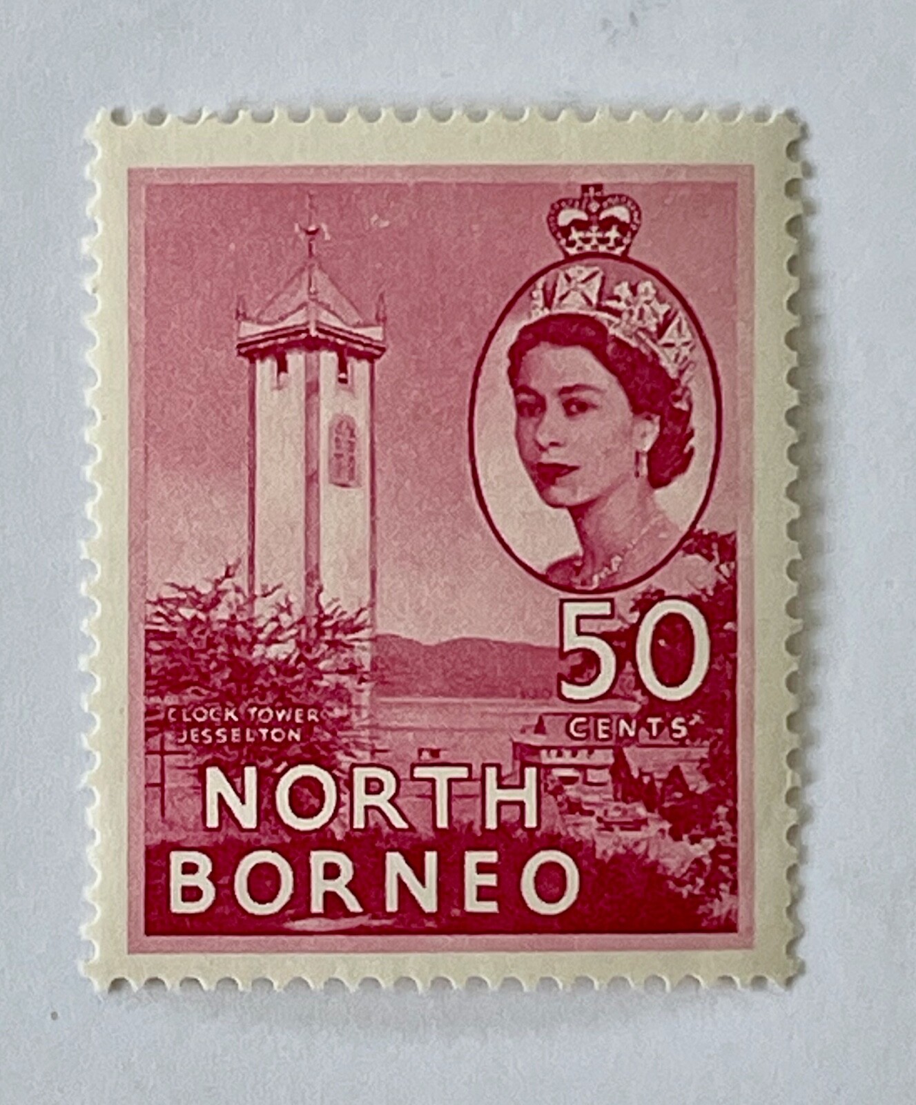 North Borneo 271 (1956) 50c Clock Tower Jesselton unused