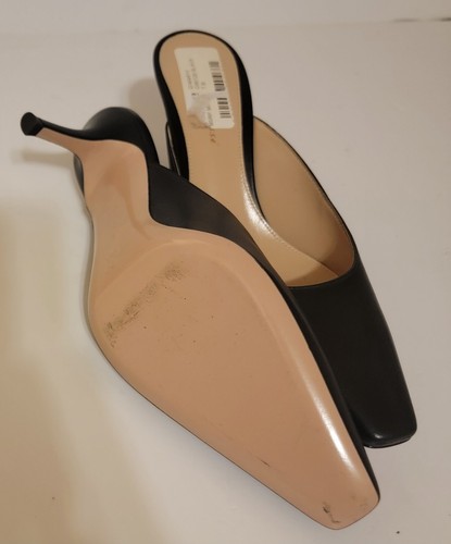 Pre-owned Gianvito Rossi Pointed-toe Leather Heeled Mules Nappa Black Eu 37 Sz 7