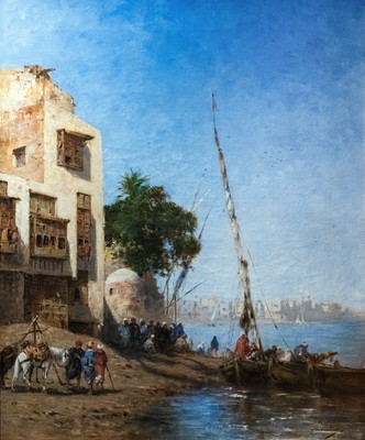 ottoman Miniature Old İstanbul old fine art house next to the sea