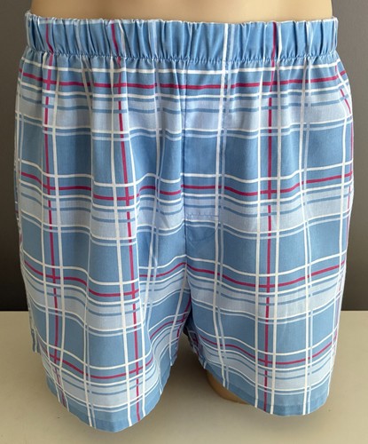 MANTARAY Blue White & Red Check Sleep Shorts ONLY Size 2XL Elastic Waist