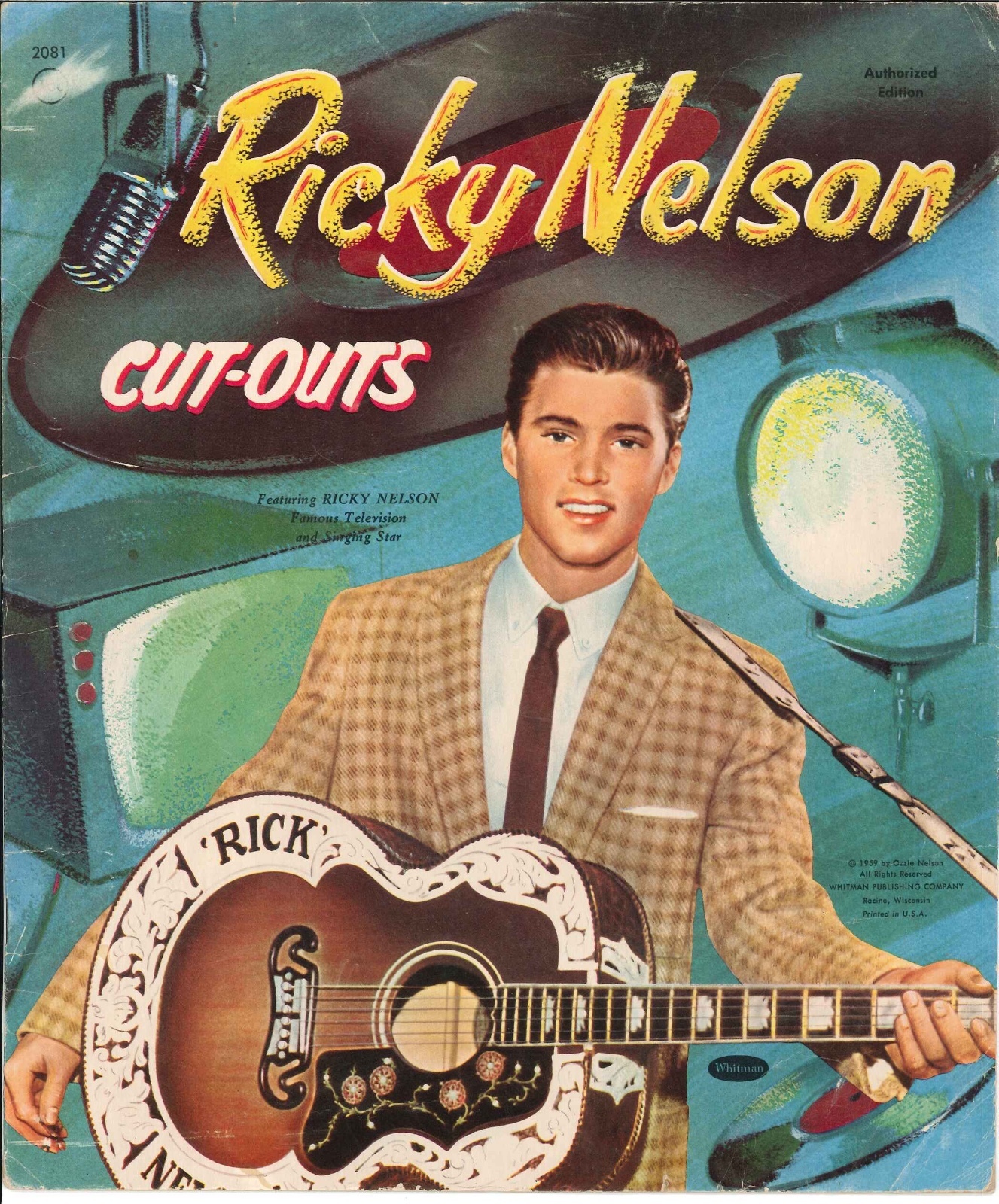 VINTAGE UNCUT 1959 RICKY NELSON PAPER DOLLS ~WHITMAN~ORG SZ~LASER REPRODUCTION