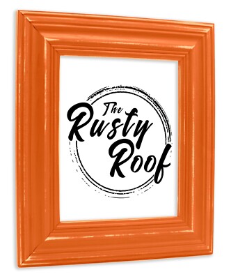 Distressed Walden - Wide Distressed Burnt Orange Picture Frame - Solid Wood