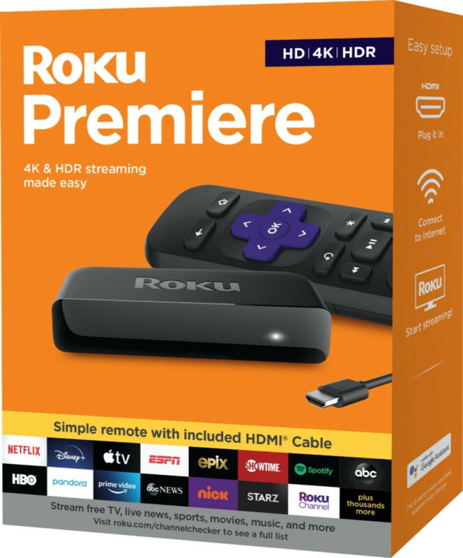 NEW Roku Premiere HD/4K/HDR Streaming Media Player - Black
