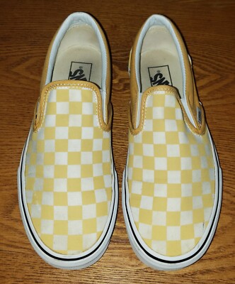 Vans Old Skool Slip-On Unisex Gold Checkered Men 6.5 Women 8 #721356