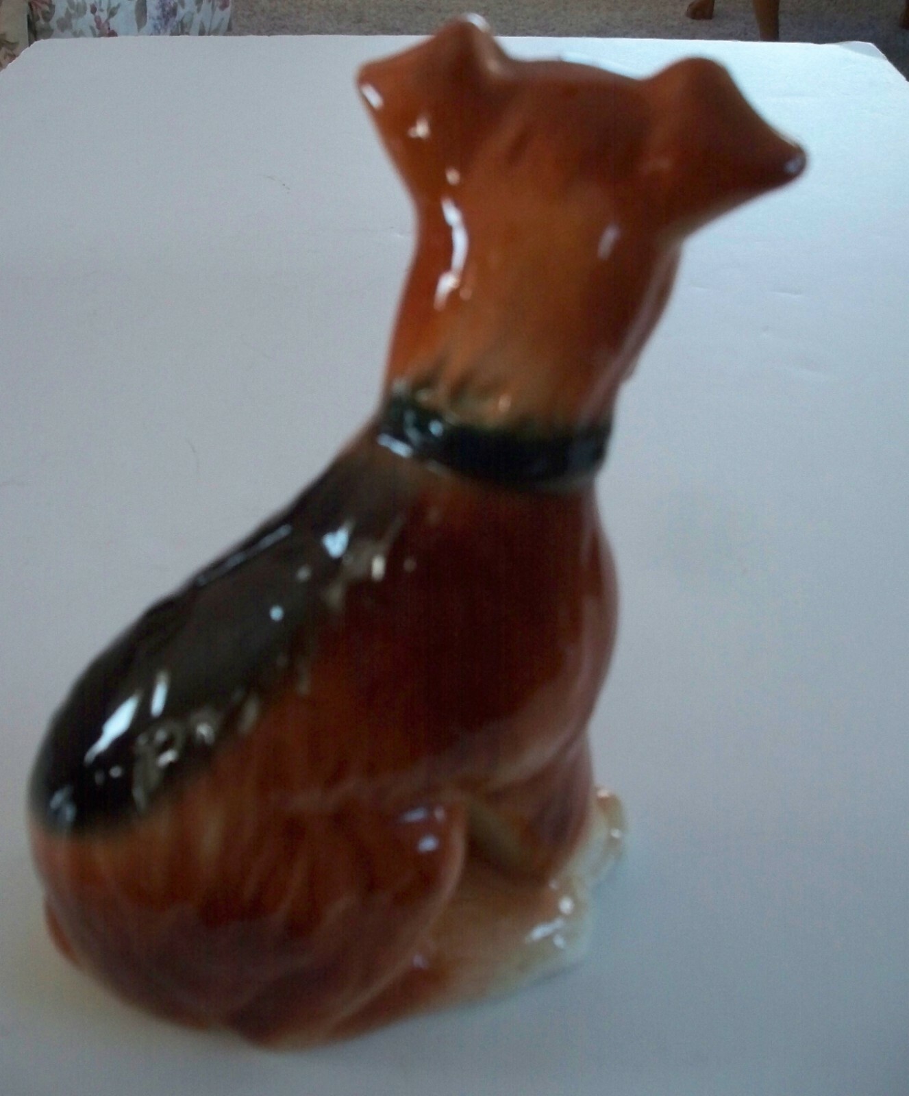 Vintage Royal Copley Terrier Dog Figurine w/sticker Schnauzer? gorgeous
