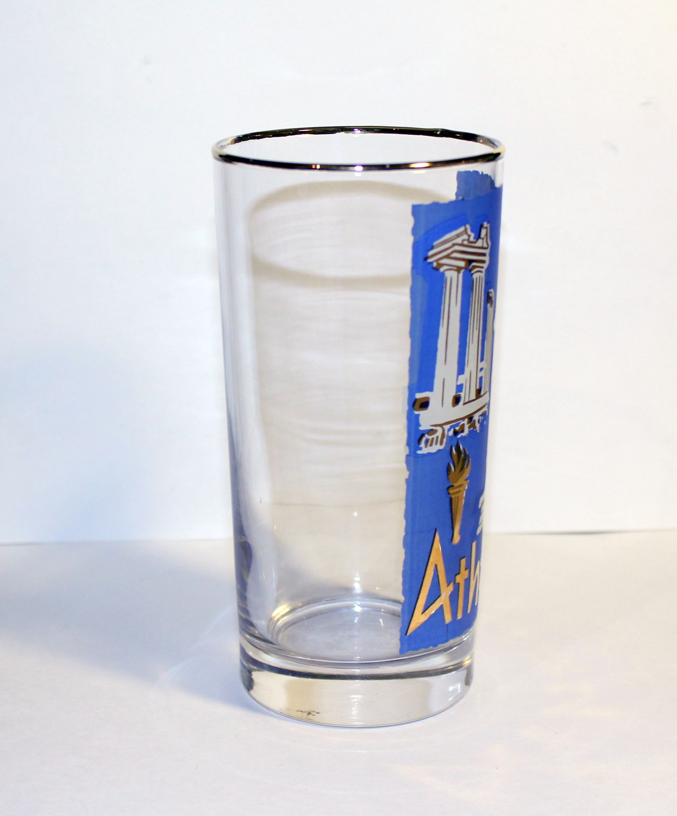 Vintage 60s Bar Glass, Athens Bar Glass, Athens High Ball Glass, Unique Bar