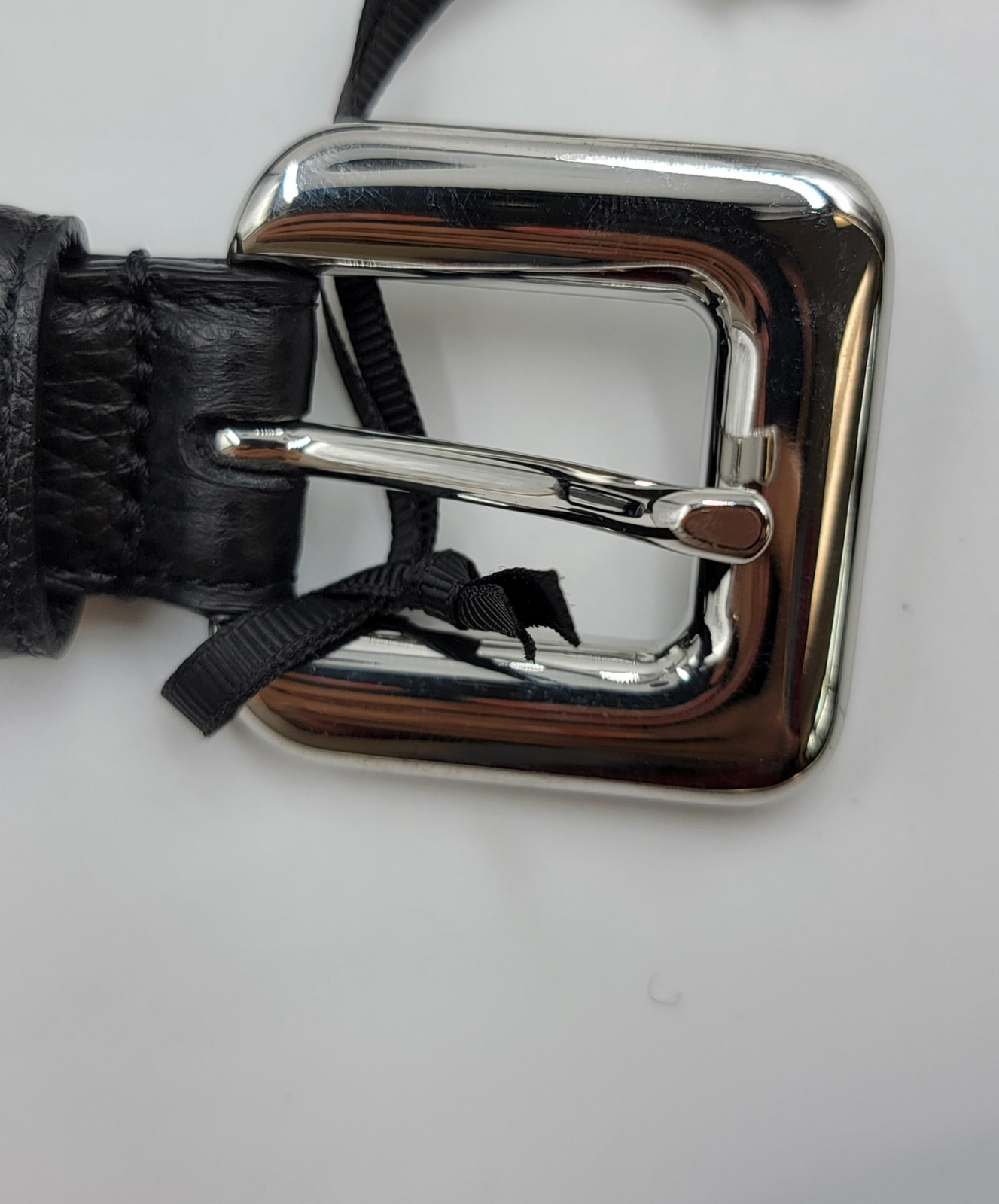 GAVAZZENI Glossinia Leather Belt Women's 75 Black Square Buckle Adjustable - Picture 7 of 11