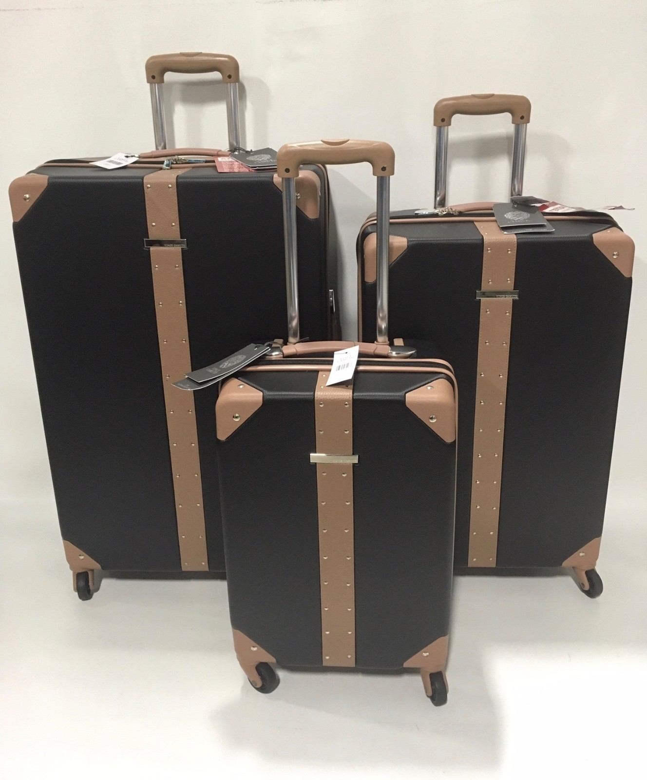 black and gold luggage set