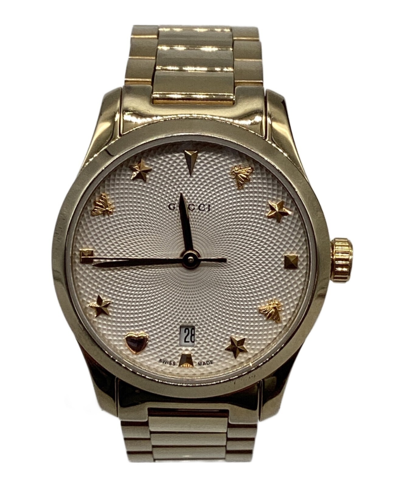 Gucci YA126576A G Timeless Quartz Unisex Watch Silver Dial