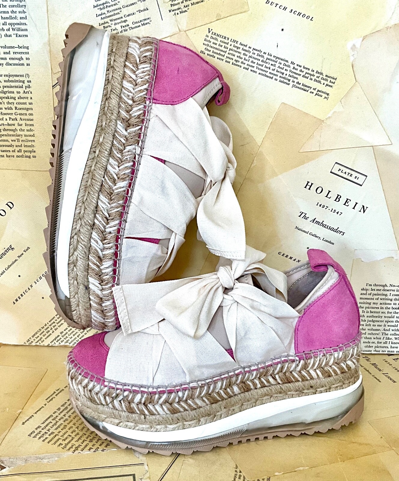 

Кроссовки Free People Chapmin Double Stack Эспадрильи с лентами цвета слоновой кости 37/7 НОВИНКА, Ivory pink tan, Chapmin Double Stack Sneaker