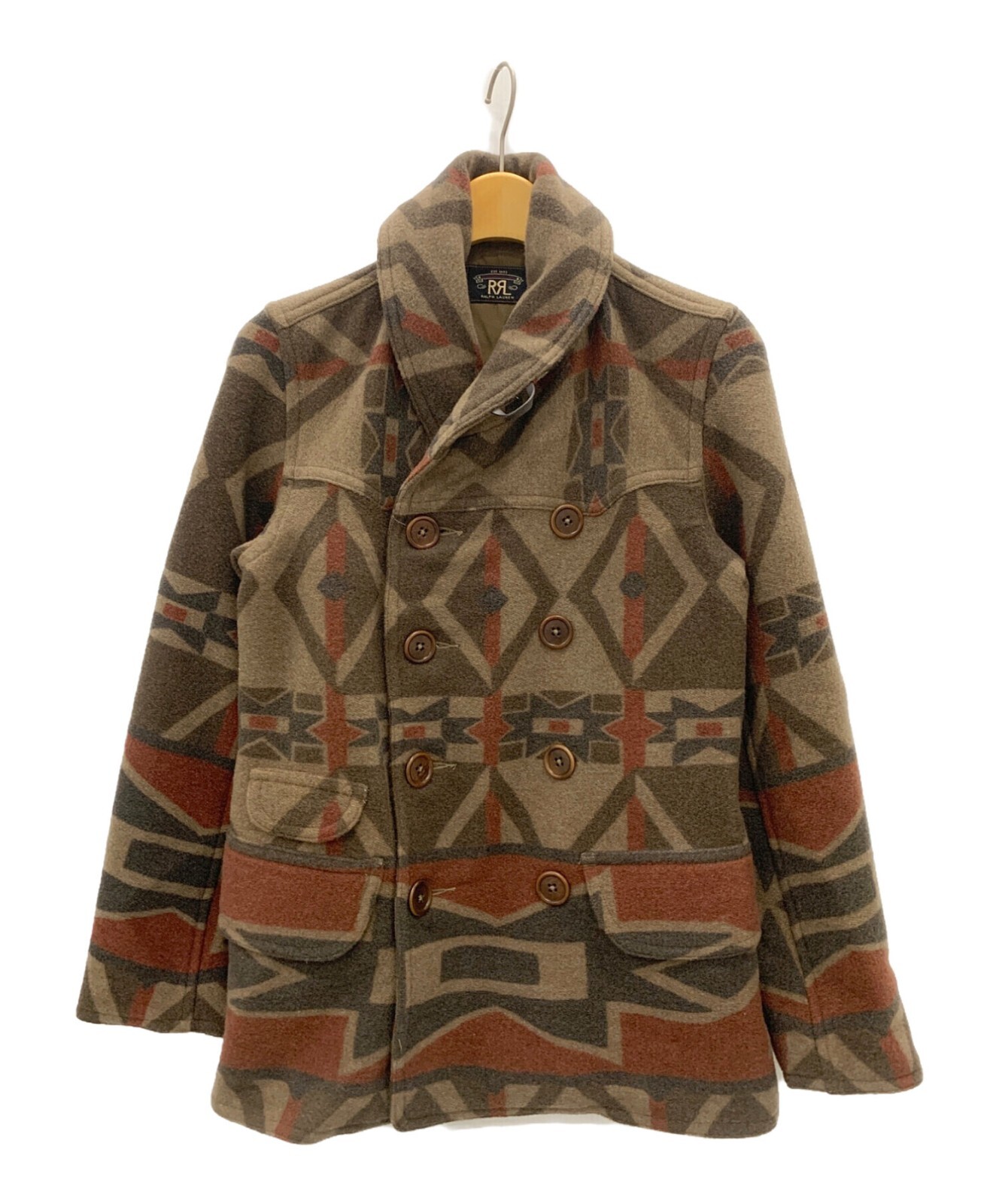 RRL RALPH LAUREN men's wool blend Ramsey native print P coat