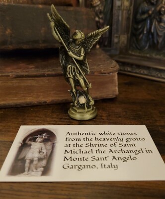 St. Michael Statue Cave Stone from Monte Sant Angelo Gargano Italy