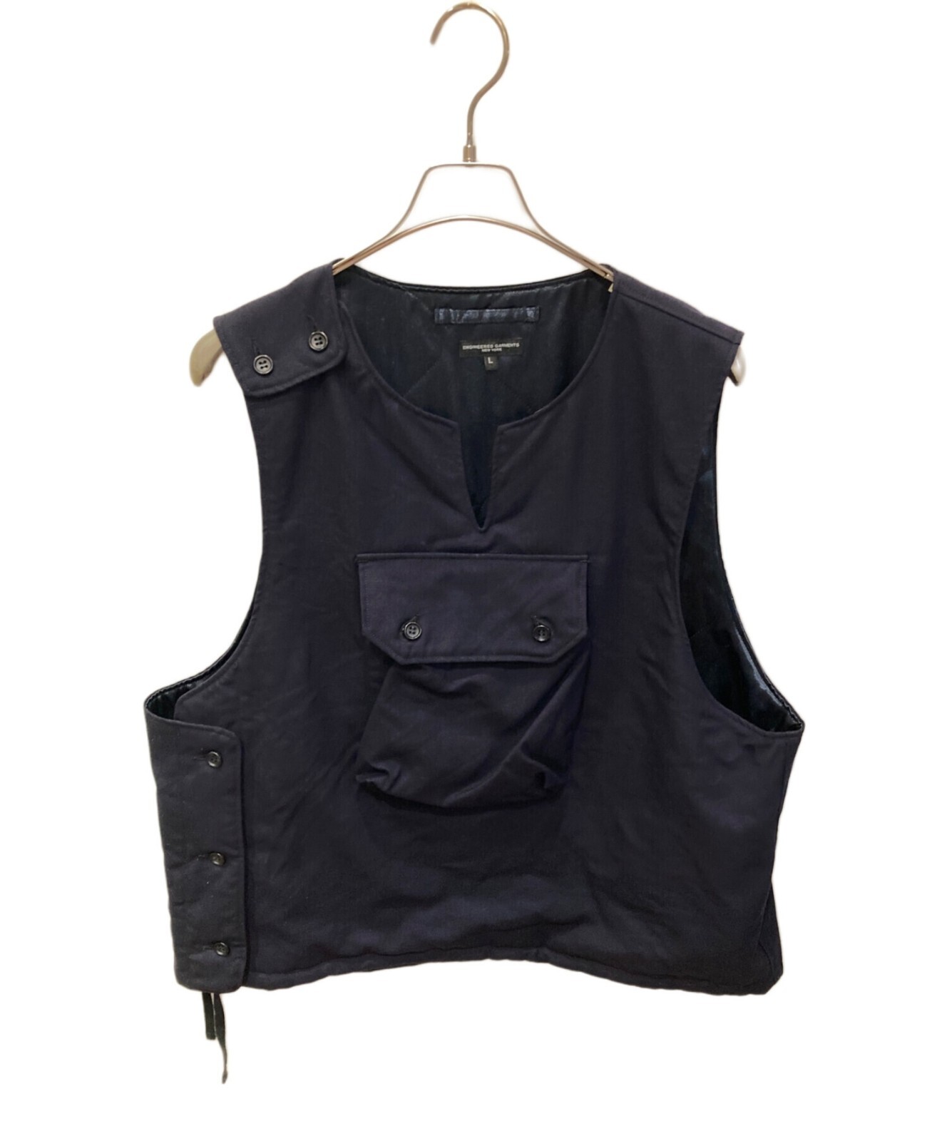 Lサイズ！ENGINEEREDGARMENTS cover vest Engineered Garments Men's Wool Cover Vest Size L Navy Solid