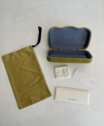 NEW GUCCI Large Sunglasses Case Green Velvet Clamshell w NEW GUCCI Large Sunglasses Case Green Velvet Clamshell w