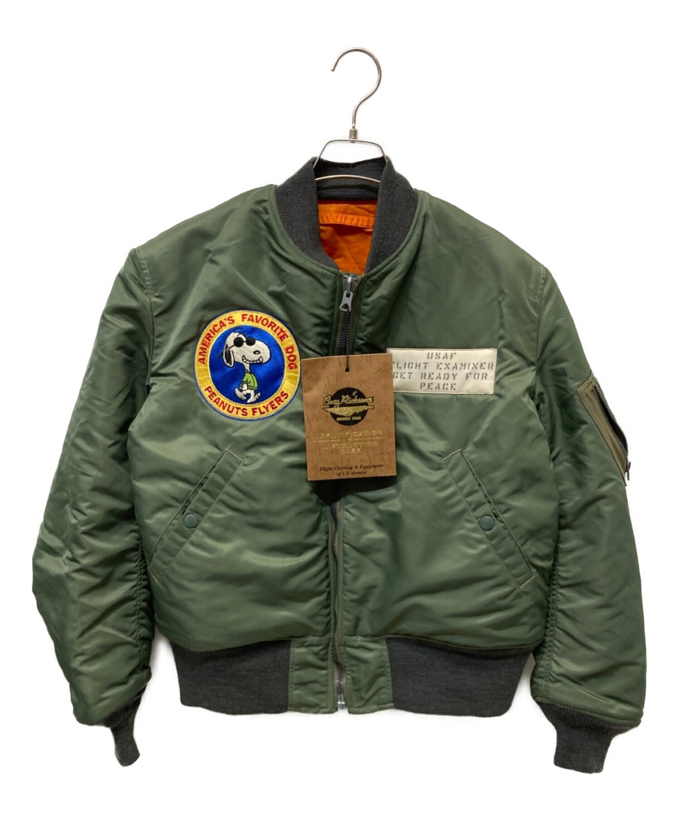 BUZZ RICKSON'S x SNOOPY Men's MA-1 Jacket Ma-1 Flight Khaki BUZZ RICKSON'S x SNOOPY Men's MA-1 Jacket Ma-1 Flight Khaki