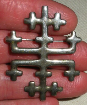 VINTAGE SCANDINAVIAN SIGNED MID CENTURY MODERN G. DUNKER .835 SILVER PIN vafo